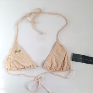 Bikini top with sparkling name brand